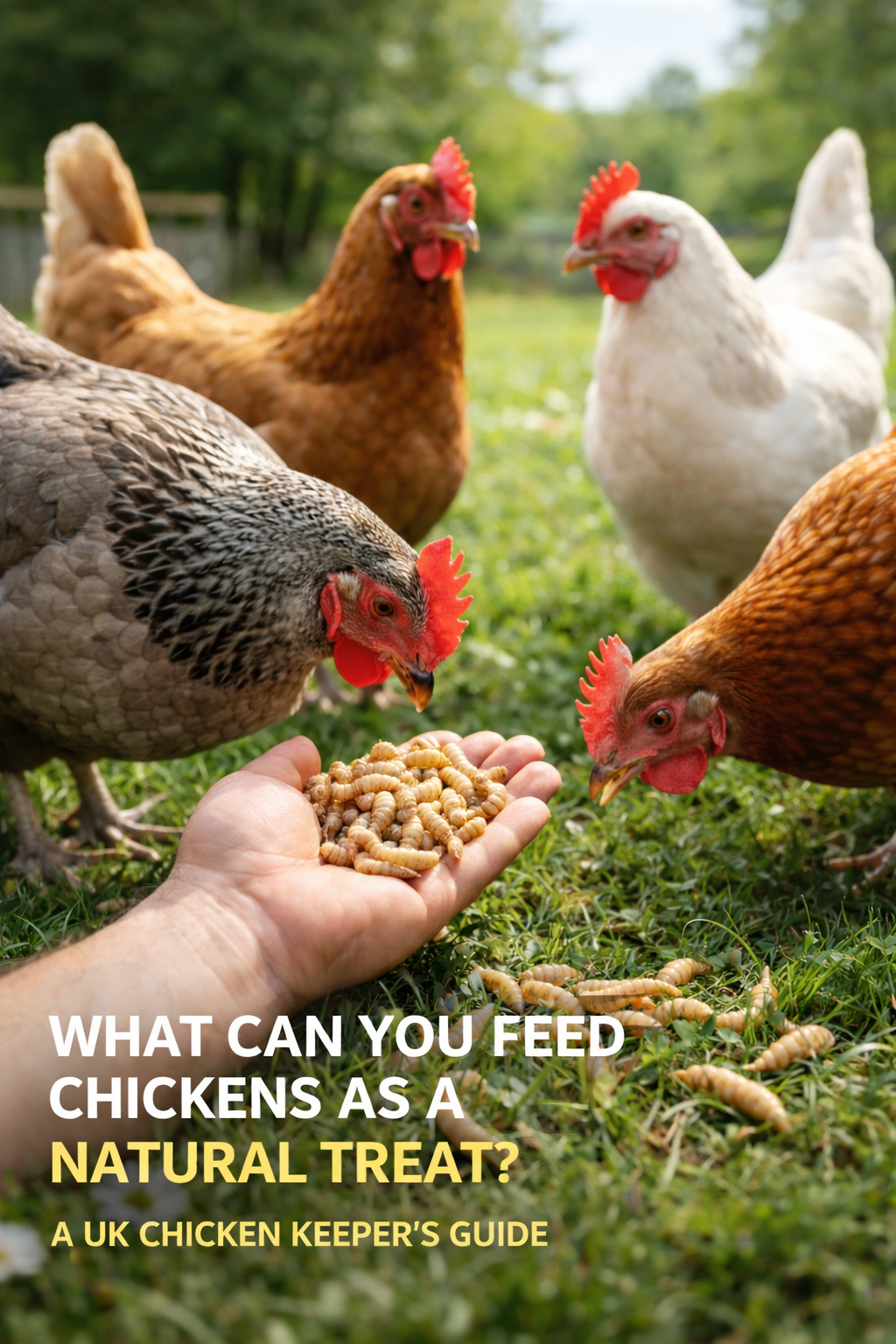 Chickens eating calci worms